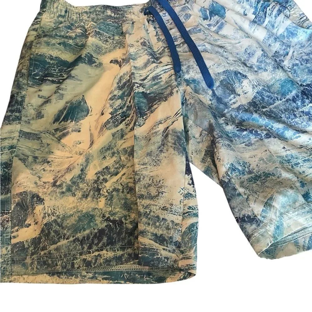 Ocean Coasr size large Blue Ocean Print Men's Swim Shorts